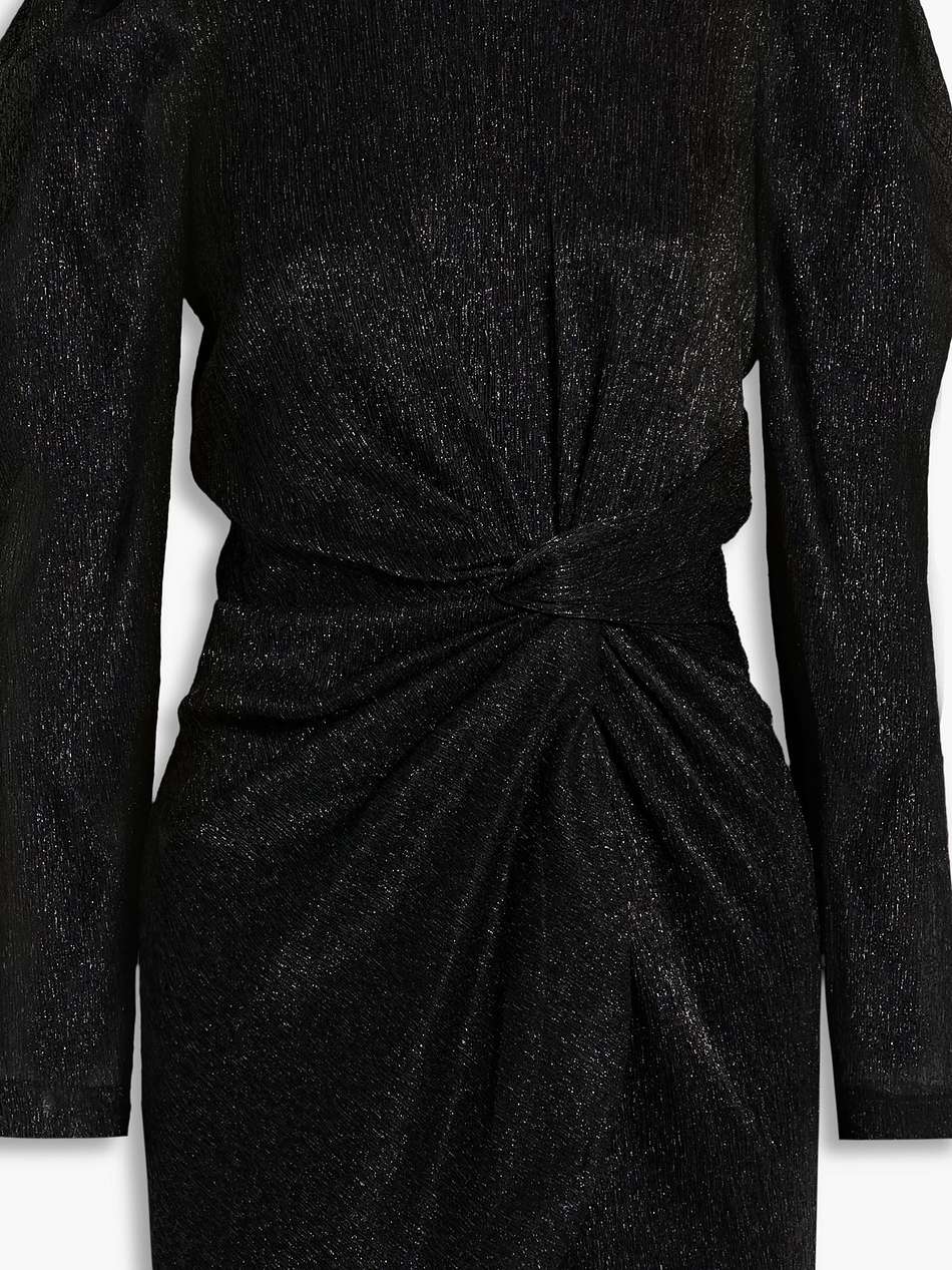 nowen twisted metallic tulle mini dress