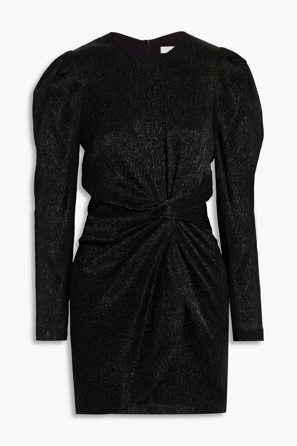 Iro Nowen Twisted Metallic Tulle Mini Dress In Black