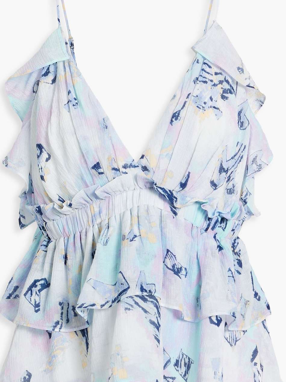 amars tiered printed crepon top