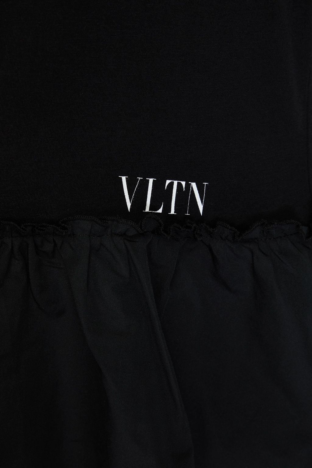 VALENTINO GARAVANI Bedrucktes T-Shirt aus Baumwoll-Jersey mit Schößchen und Faille-Einsätzen
