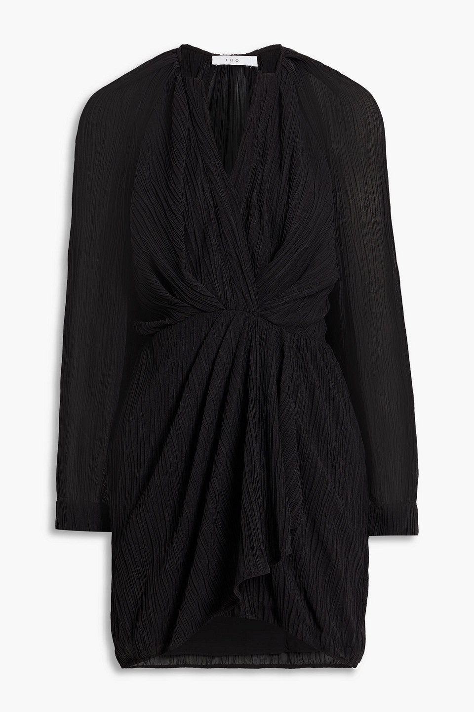 Iro Alvina Wrap-effect Crepon Mini Dress In Black
