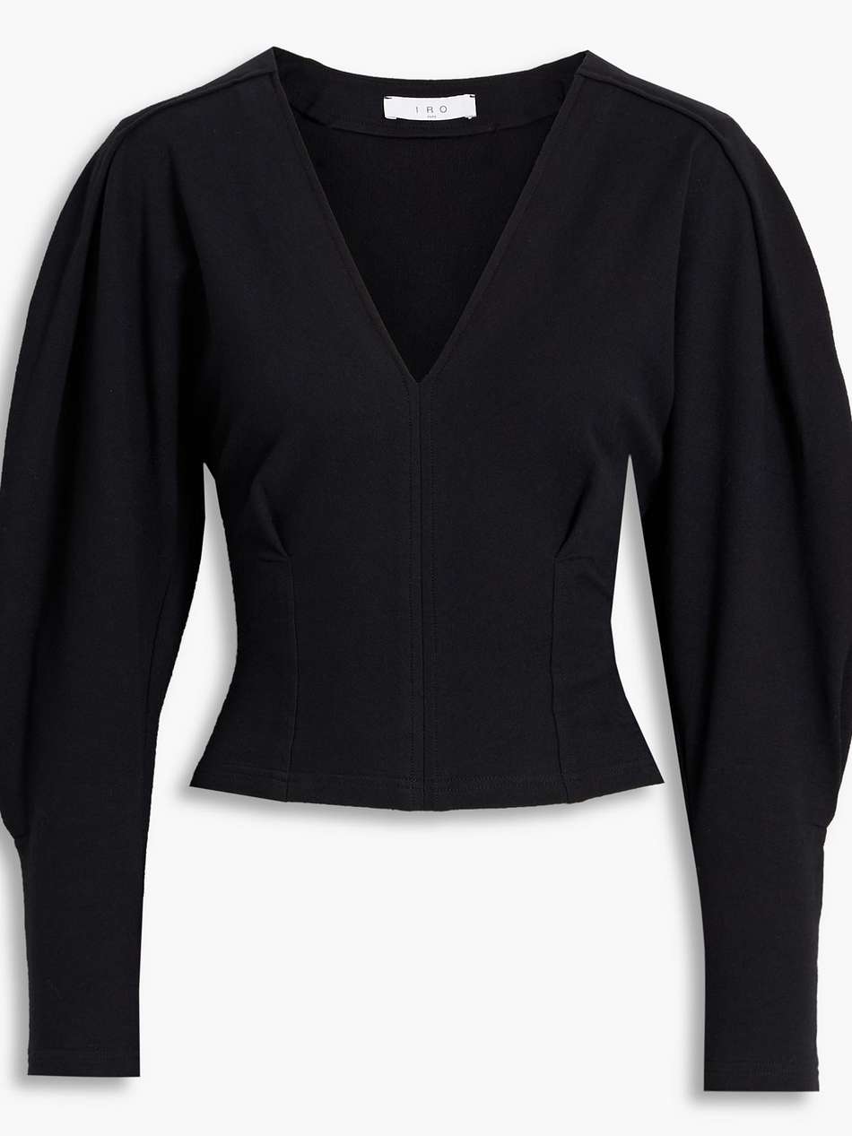 roqui french cotton-blend terry top