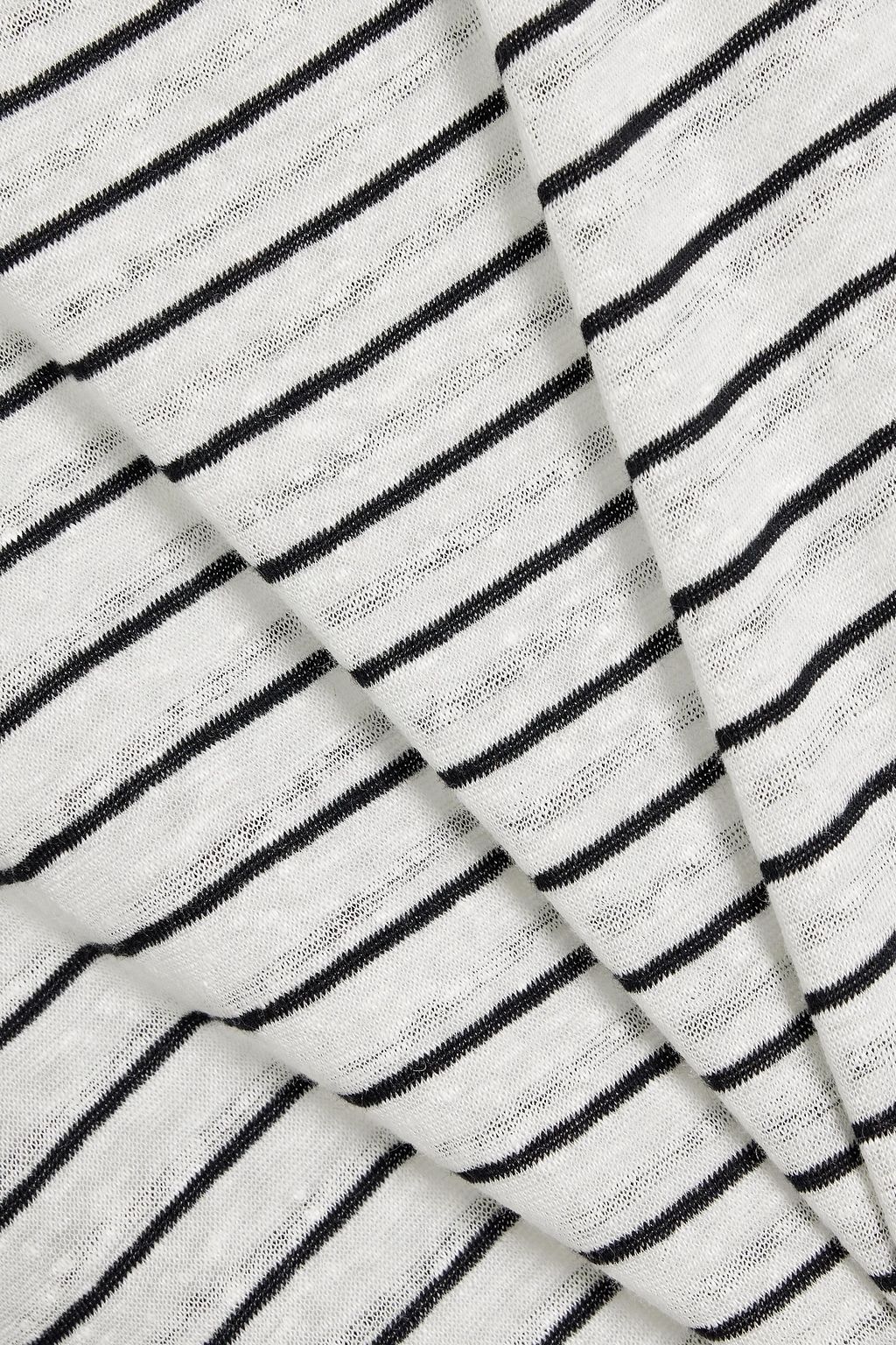 MARANT ÉTOILE Leontine striped cotton and linen-blend T-shirt