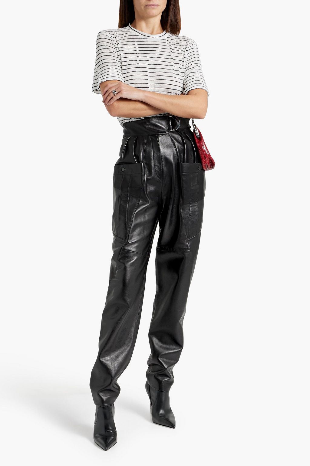 MARANT ÉTOILE Leontine striped cotton and linen-blend T-shirt