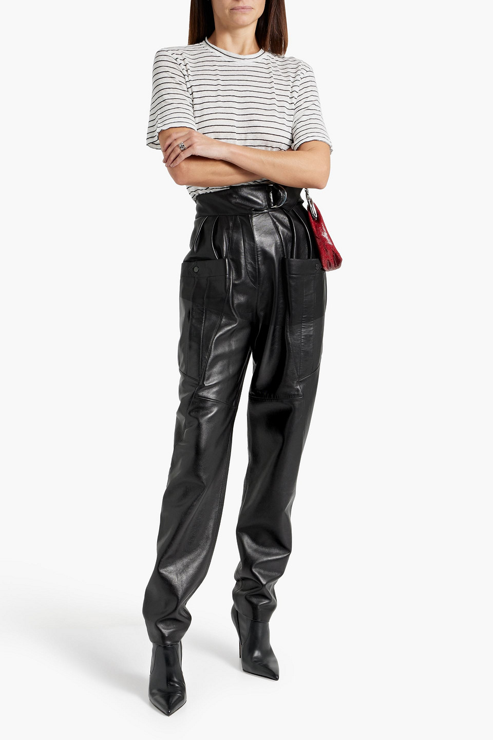 Isabel Marant Étoile Leontine Striped Linen And Cotton-blend T-shirt In White