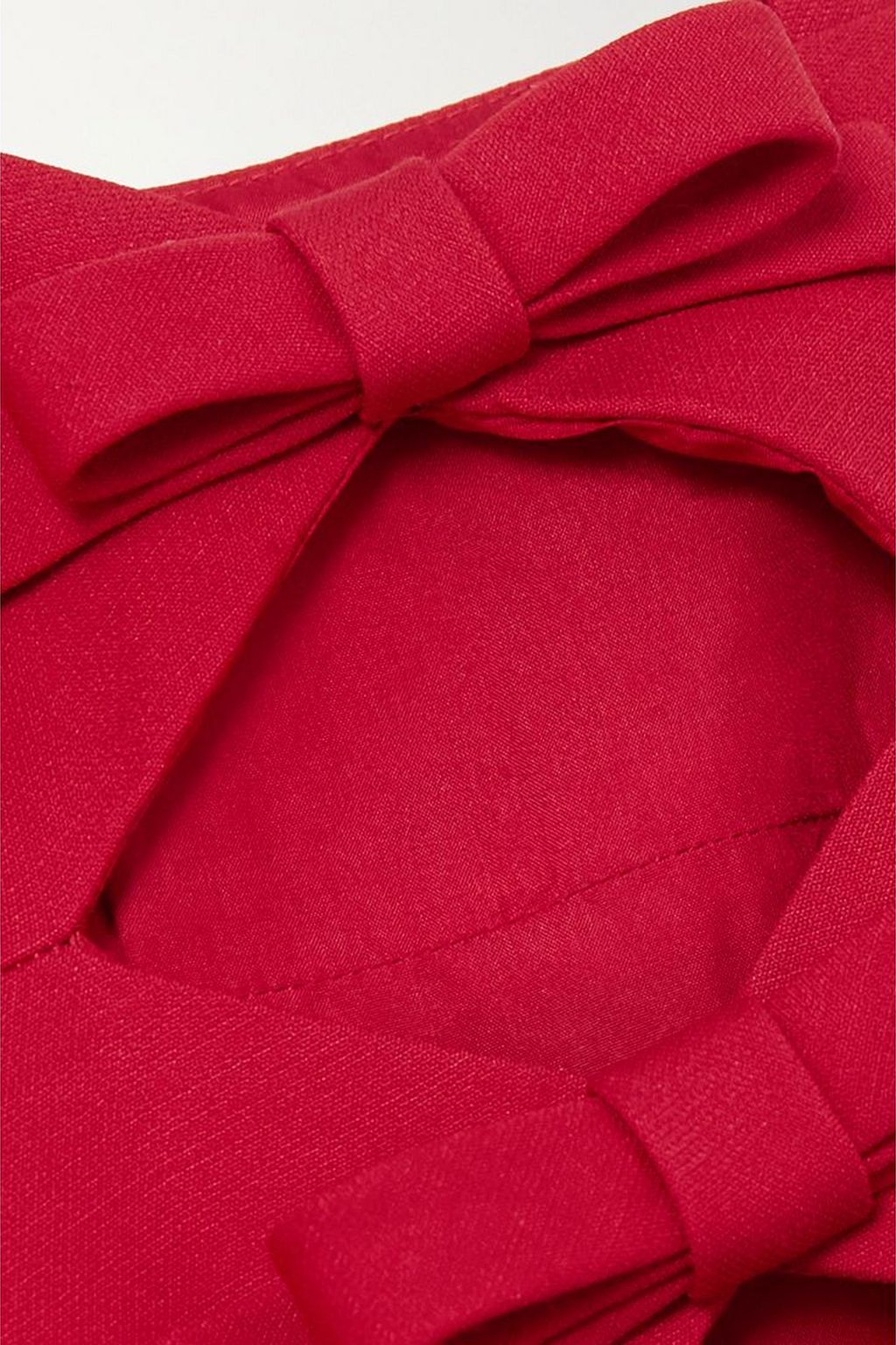 VALENTINO GARAVANI Bow-detailed cutout wool and silk-blend midi dress