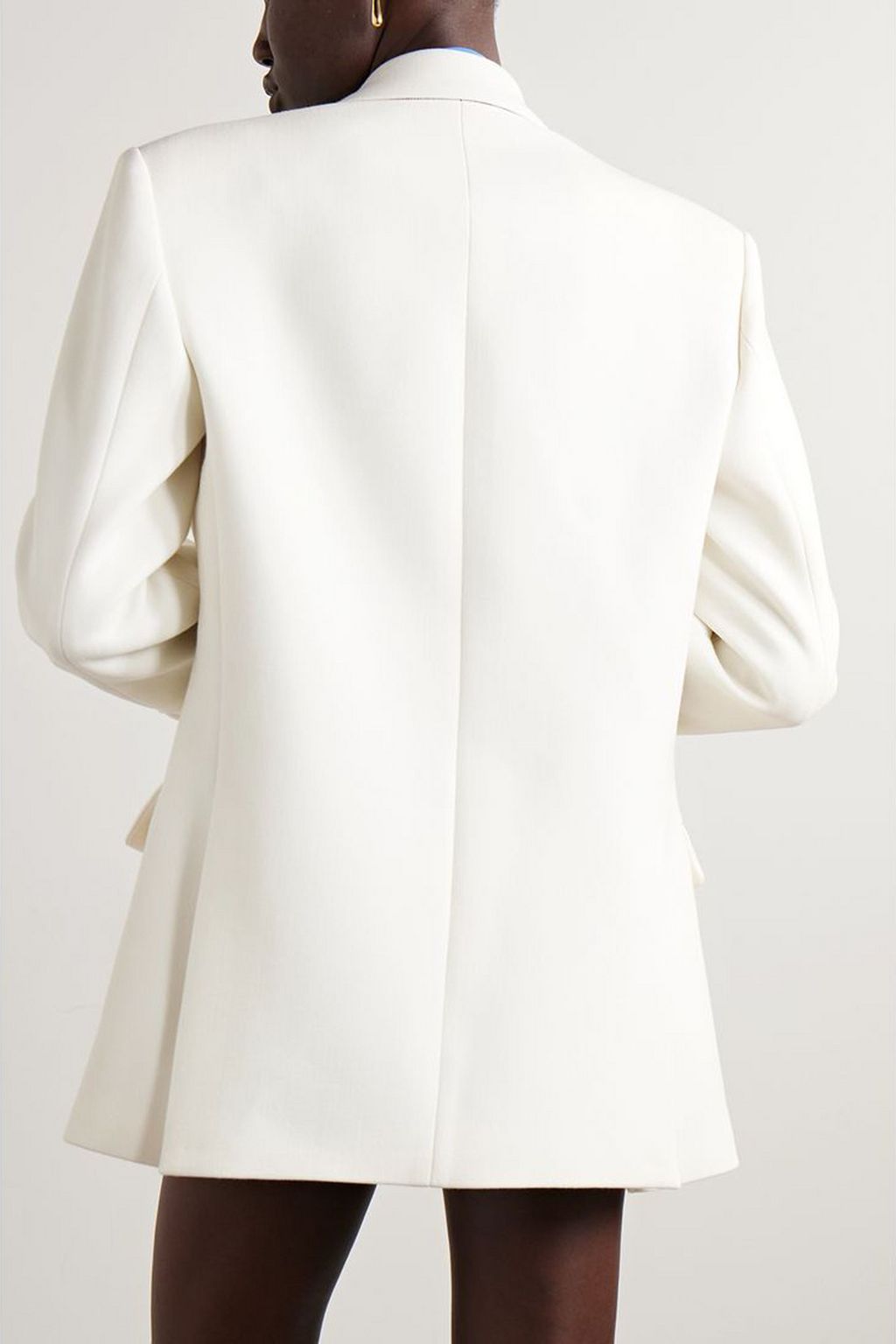 VALENTINO GARAVANI Oversized double-breasted two-tone wool-blend crepe blazer