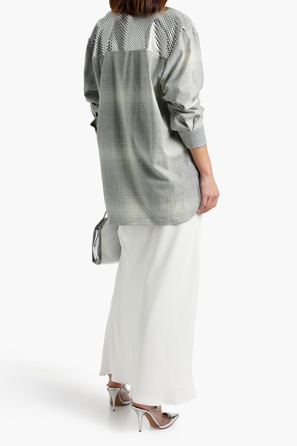 IRO Joye studded checked flannel shirt