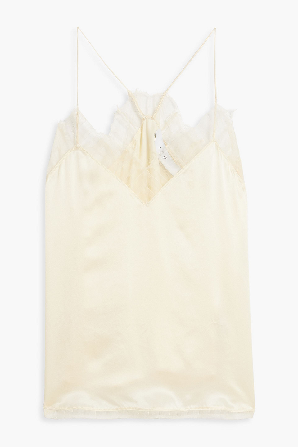 Iro Berwyn Lace-trimmed Silk-charmeuse Camisole In Pastel Yellow