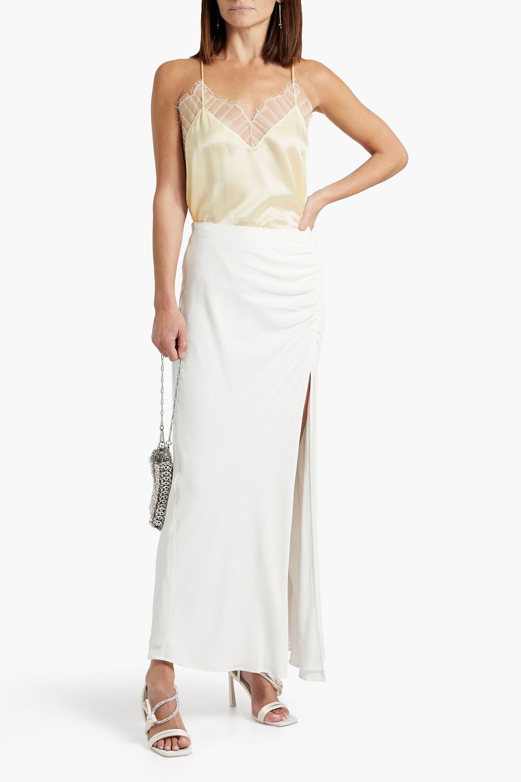 IRO Berwyn lace-trimmed silk-charmeuse camisole