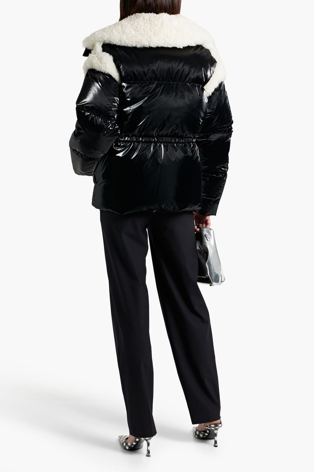 IRO Belina faux shearling-trimmed quilted shell jacket