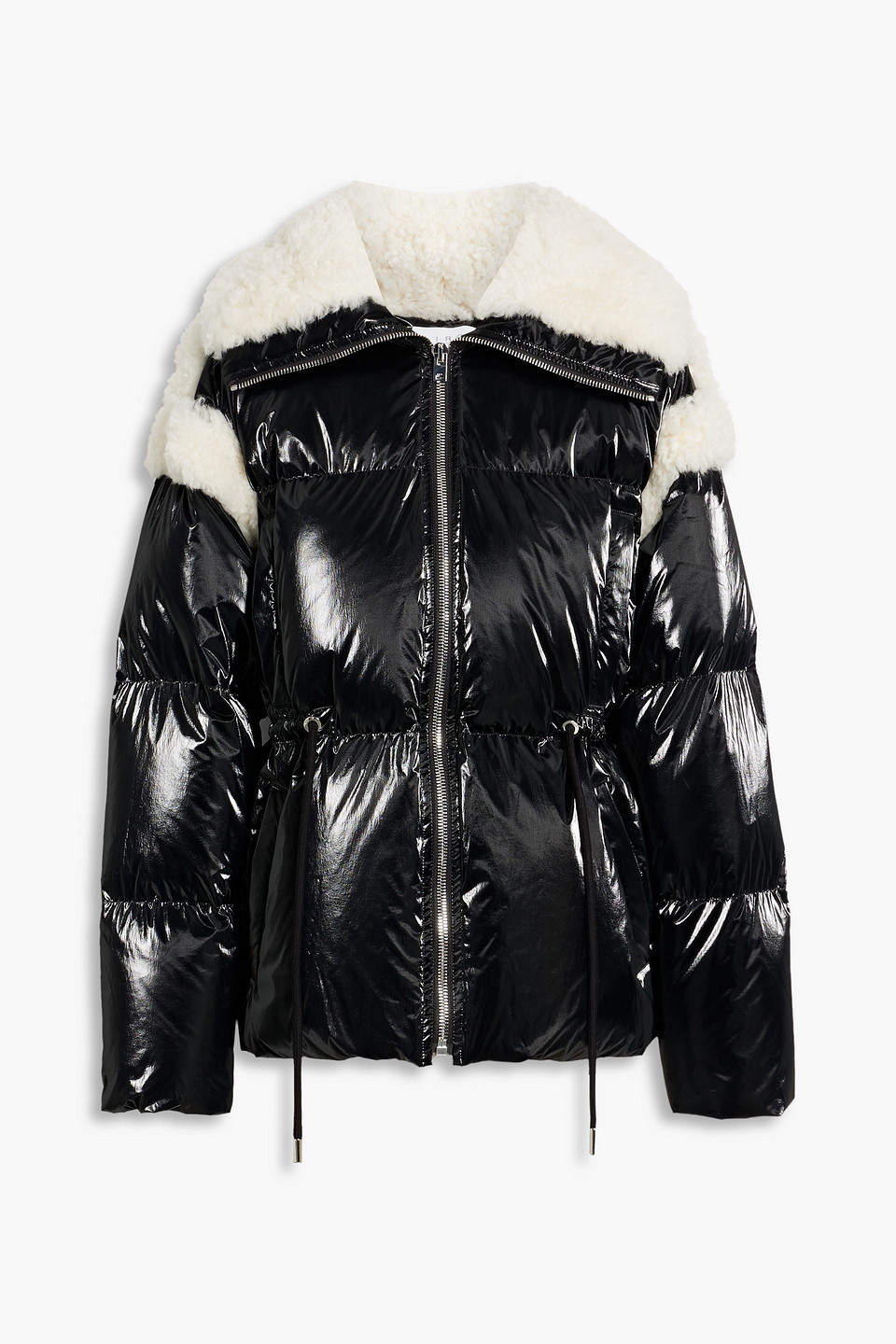 Iro Belina Faux Shearling-trimmed Quilted Shell Jacket In Black