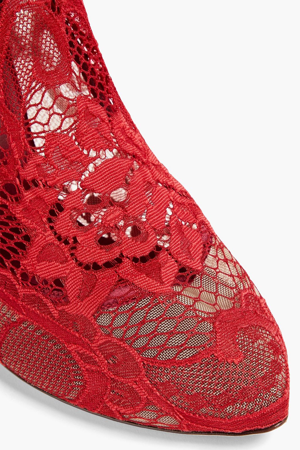 DOLCE&GABBANA جزمة على شكل جوارب من الدانتيل المرن