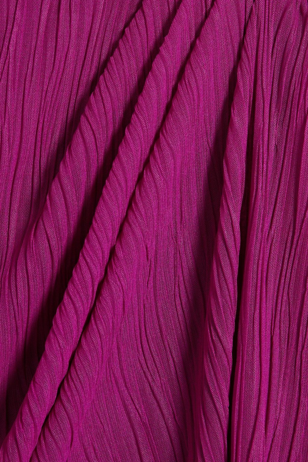 IRO Alvina wrap-effect plissé-tulle mini dress