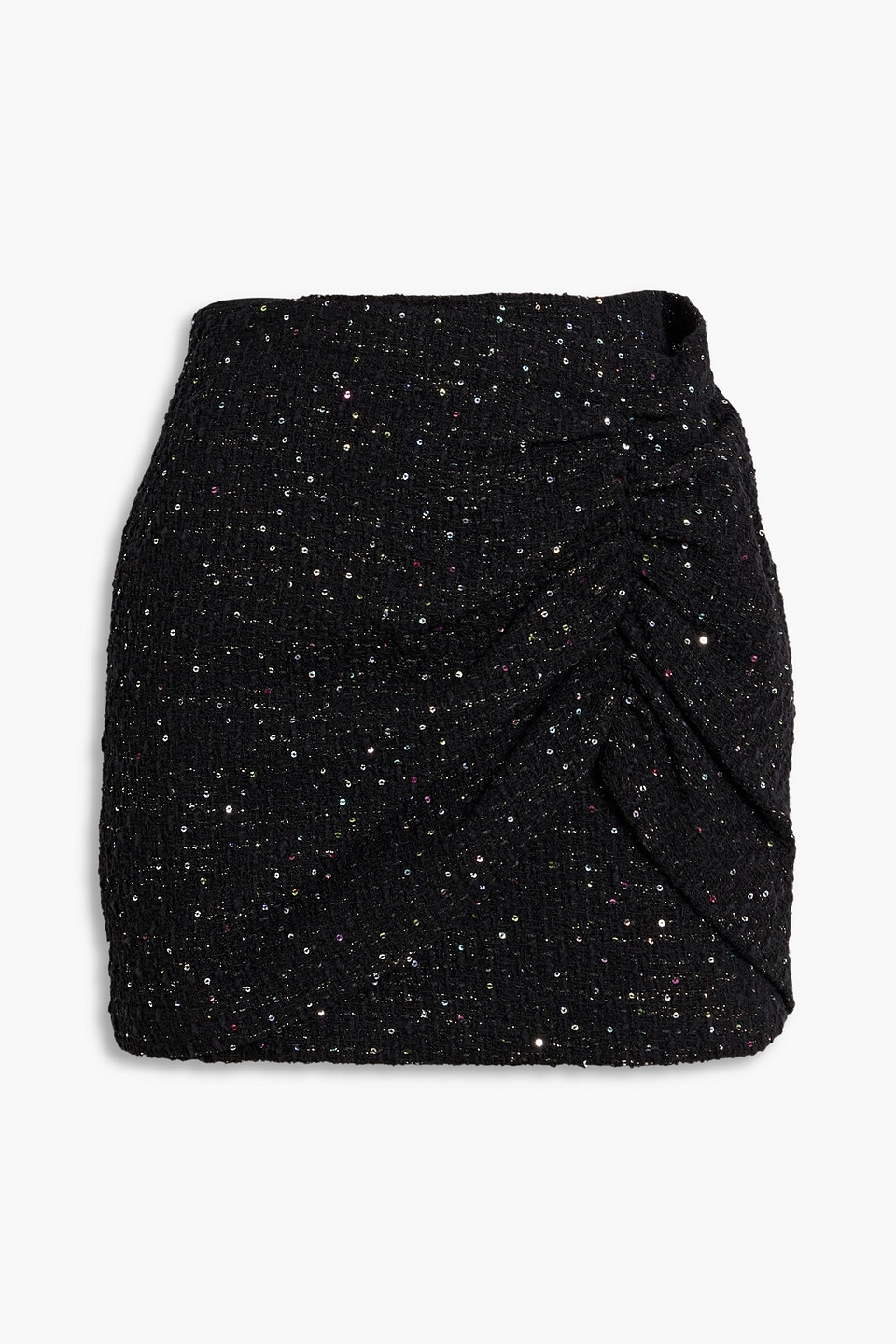 Iro Clarita Sequin-embellished Tweed Mini Skirt In Black