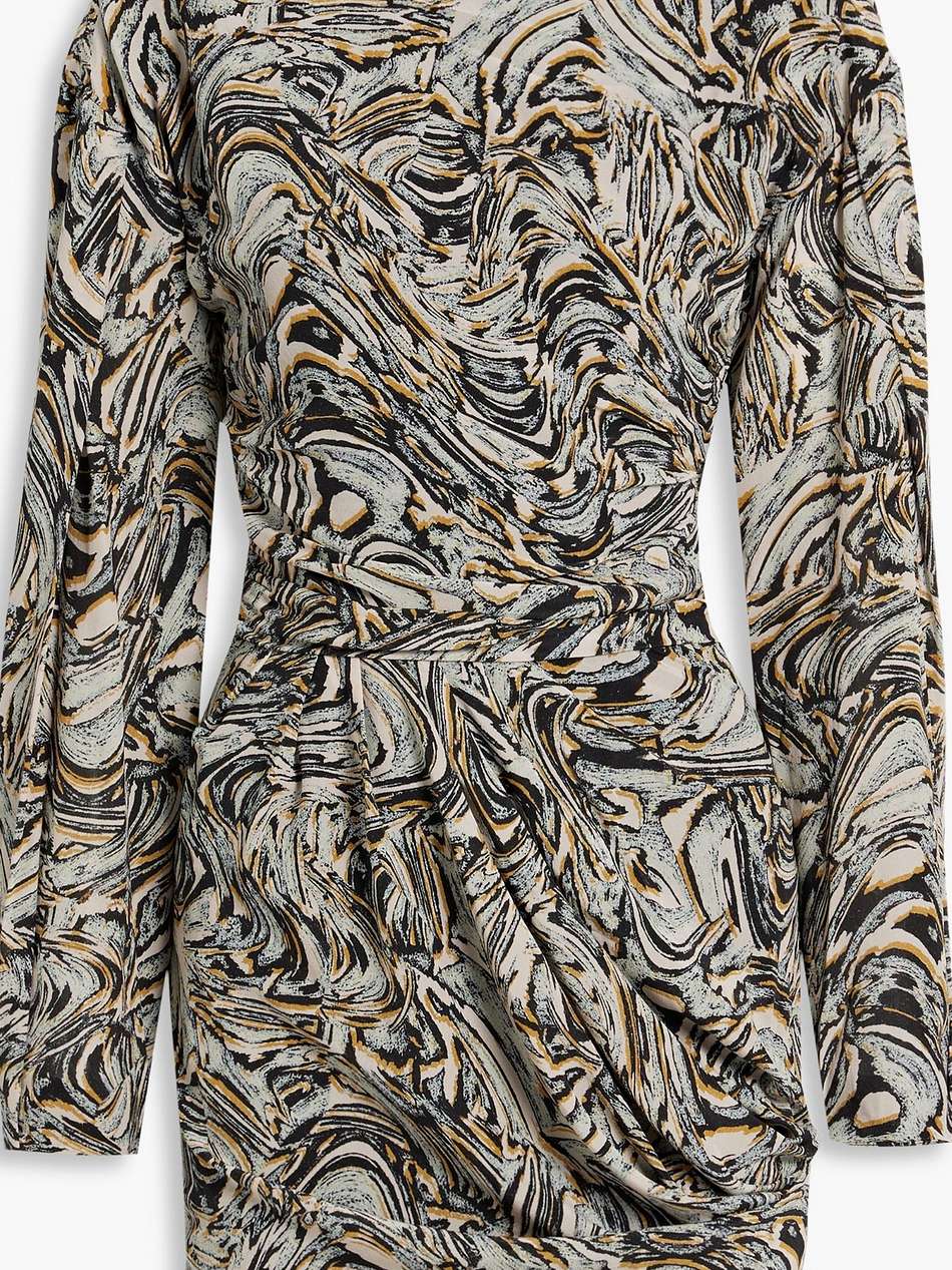 francia cutout printed silk-crepe mini dress