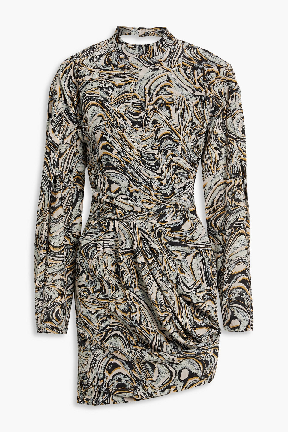 Francia cutout printed silk-crepe mini dress
