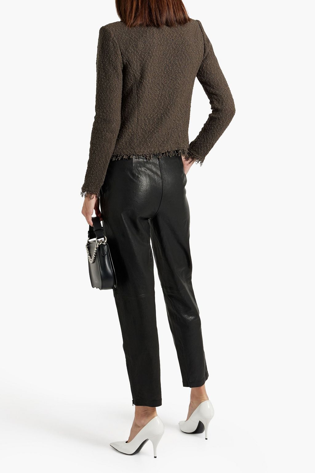 IRO Shavani frayed cotton-blend bouclé-tweed jacket