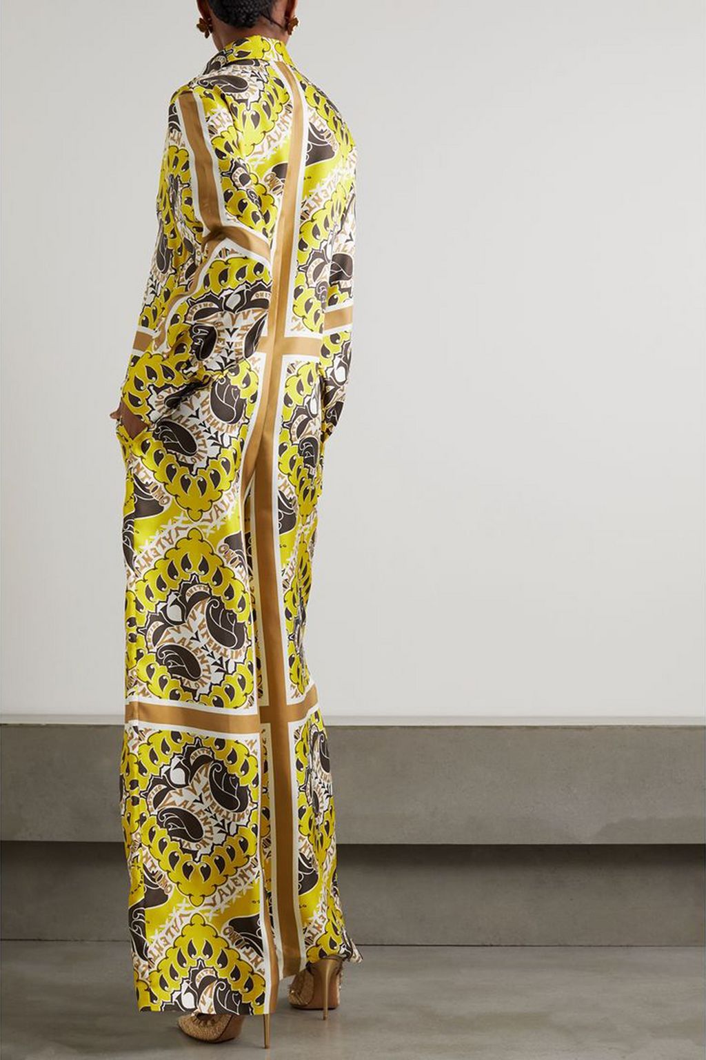 VALENTINO GARAVANI Manifesto printed silk-twill jumpsuit