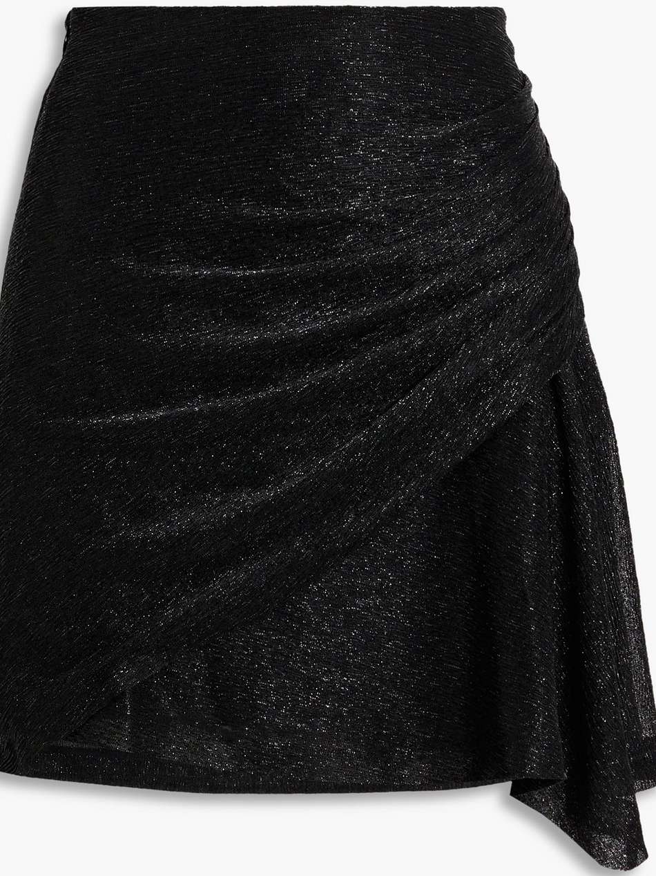 nuda ruched metallic jersey mini skirt