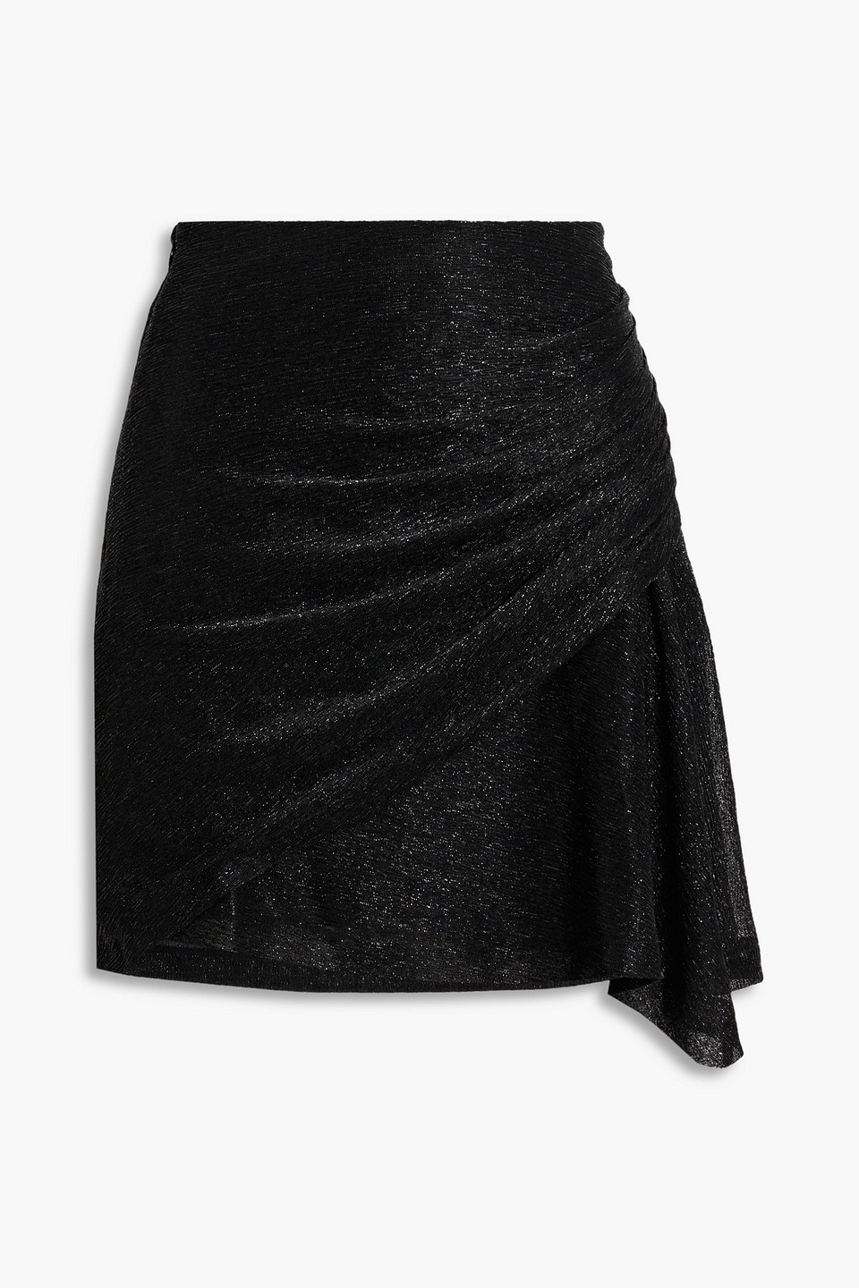 Nuda ruched metallic jersey mini skirt