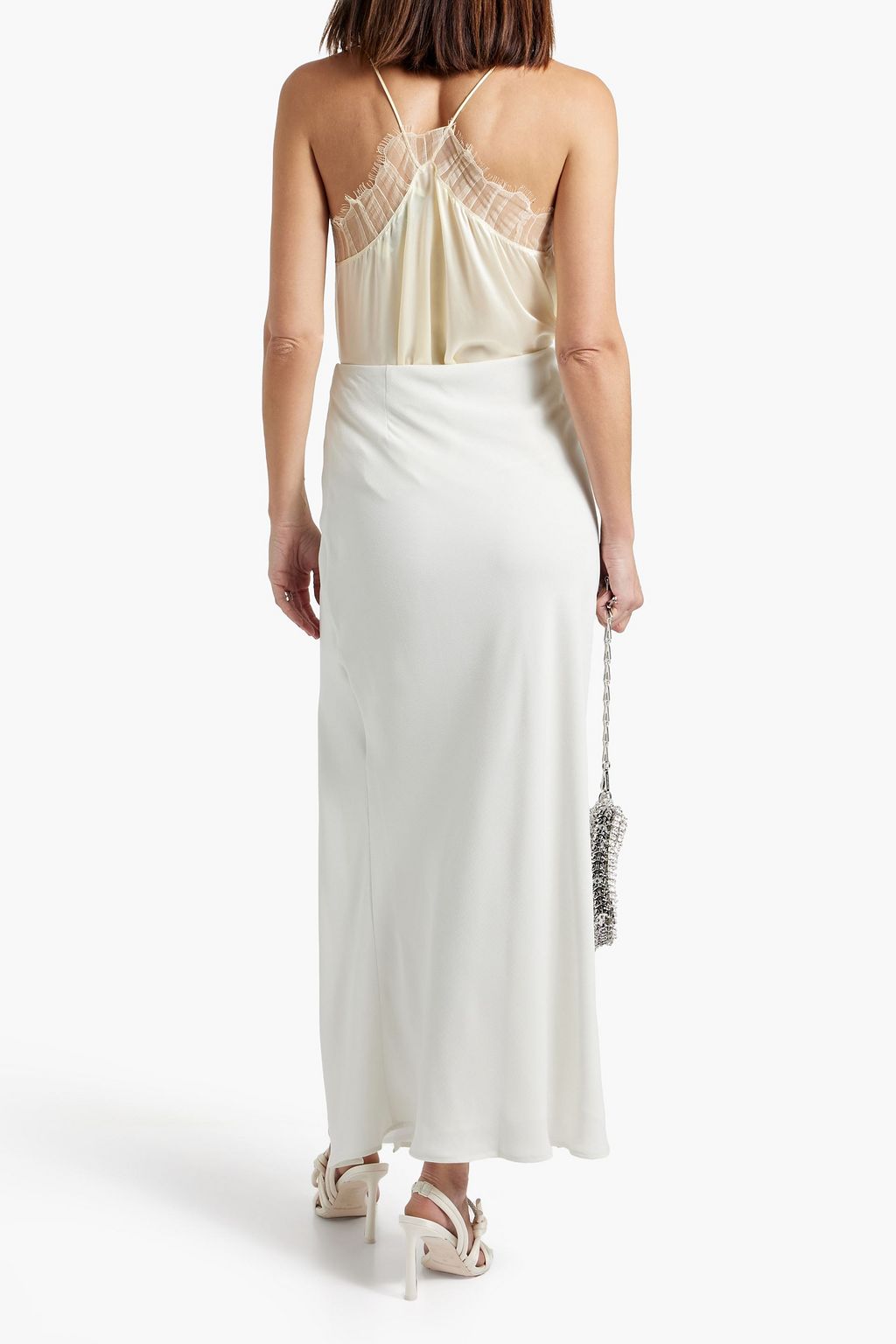 IRO Hagat ruched crepe maxi skirt