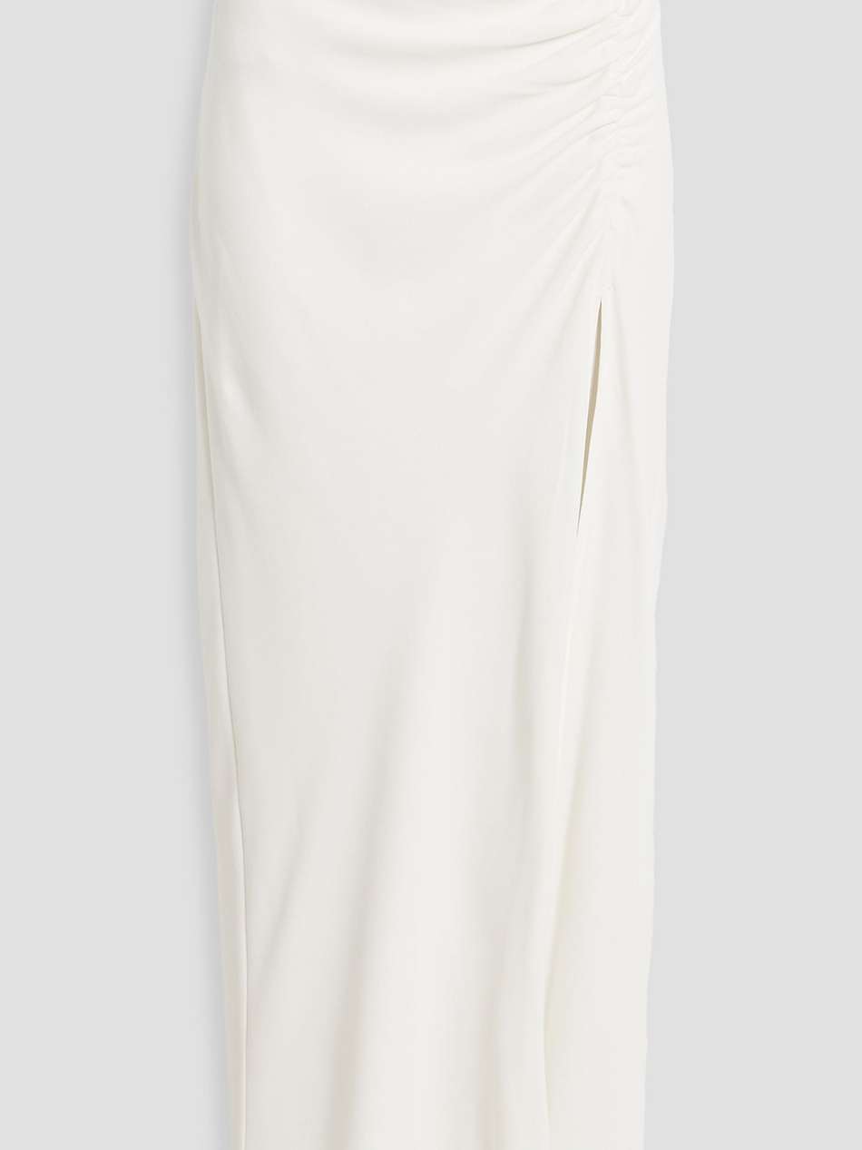 hagat ruched crepe maxi skirt