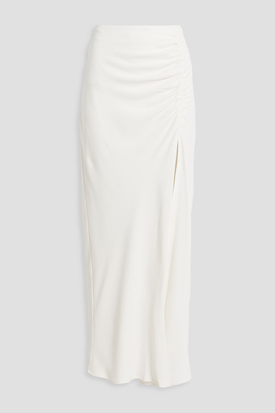 Iro Hagat Ruched Crepe Maxi Skirt In Ecru