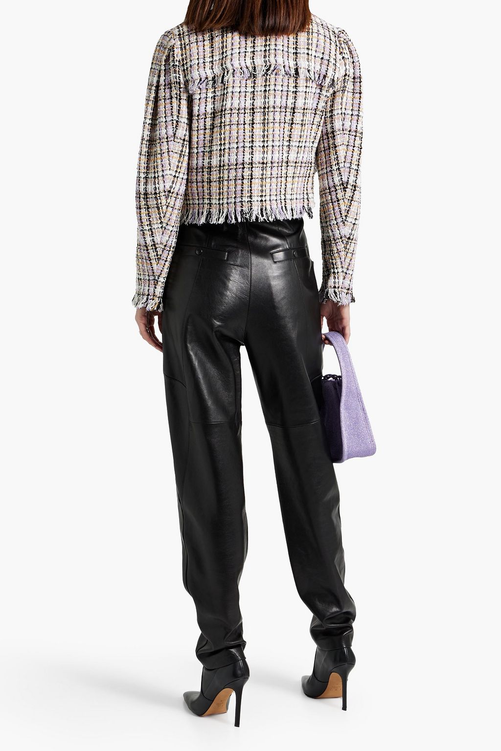 MARANT ÉTOILE Nameo cropped fringed cotton-blend tweed jacket
