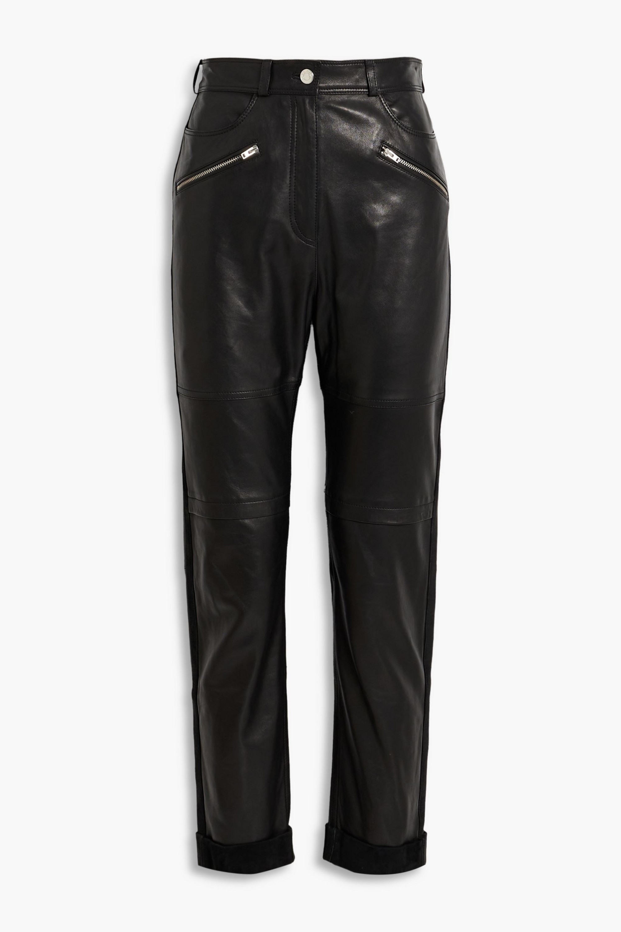 IRO Aysel leather straight-leg pants