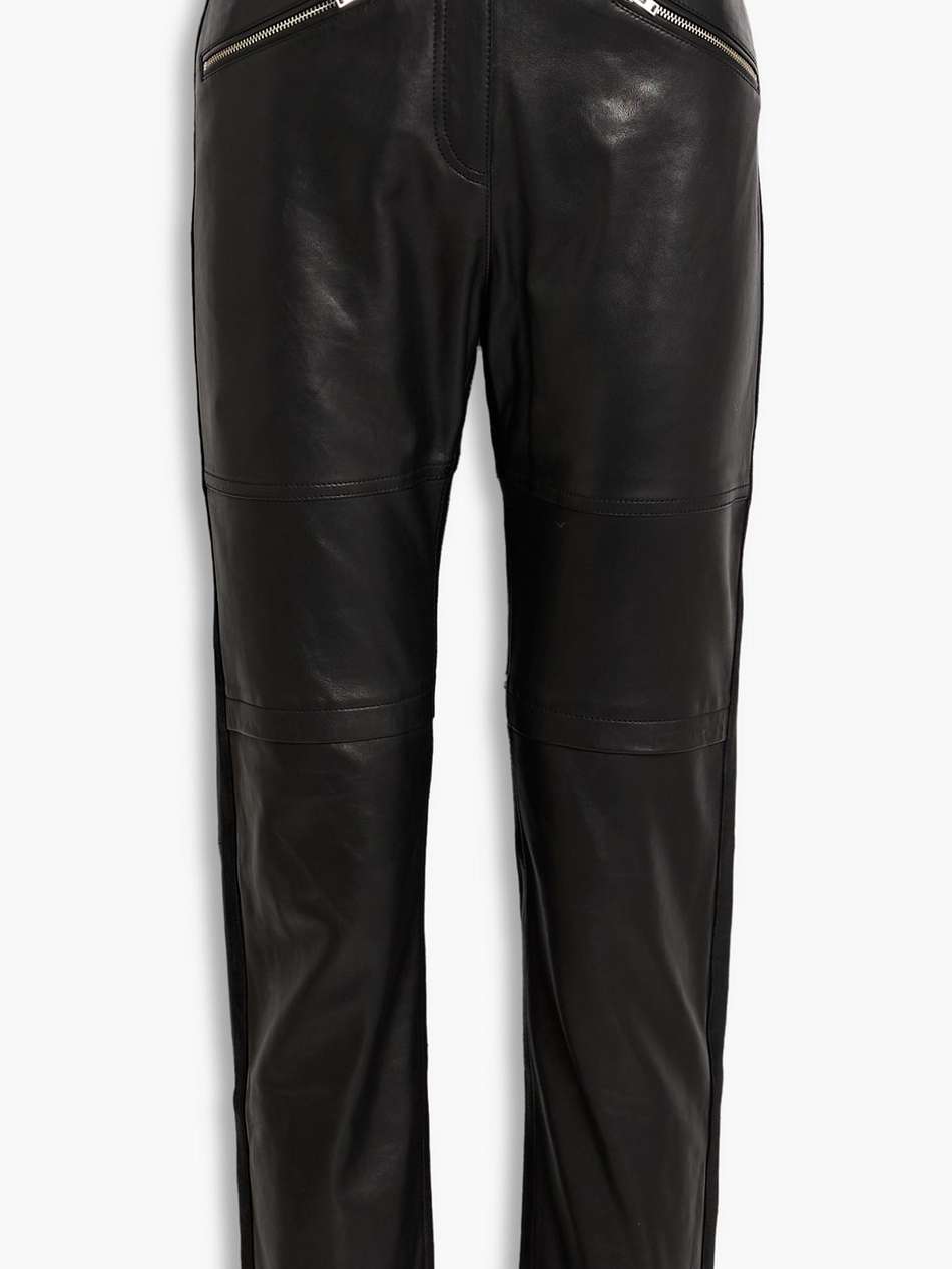 aysel leather straight-leg pants