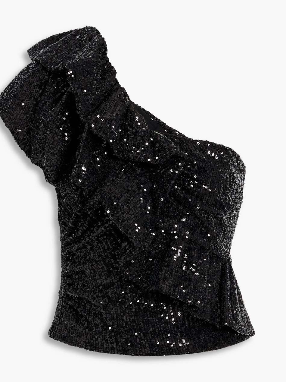 sonia one-shoulder sequined tulle top