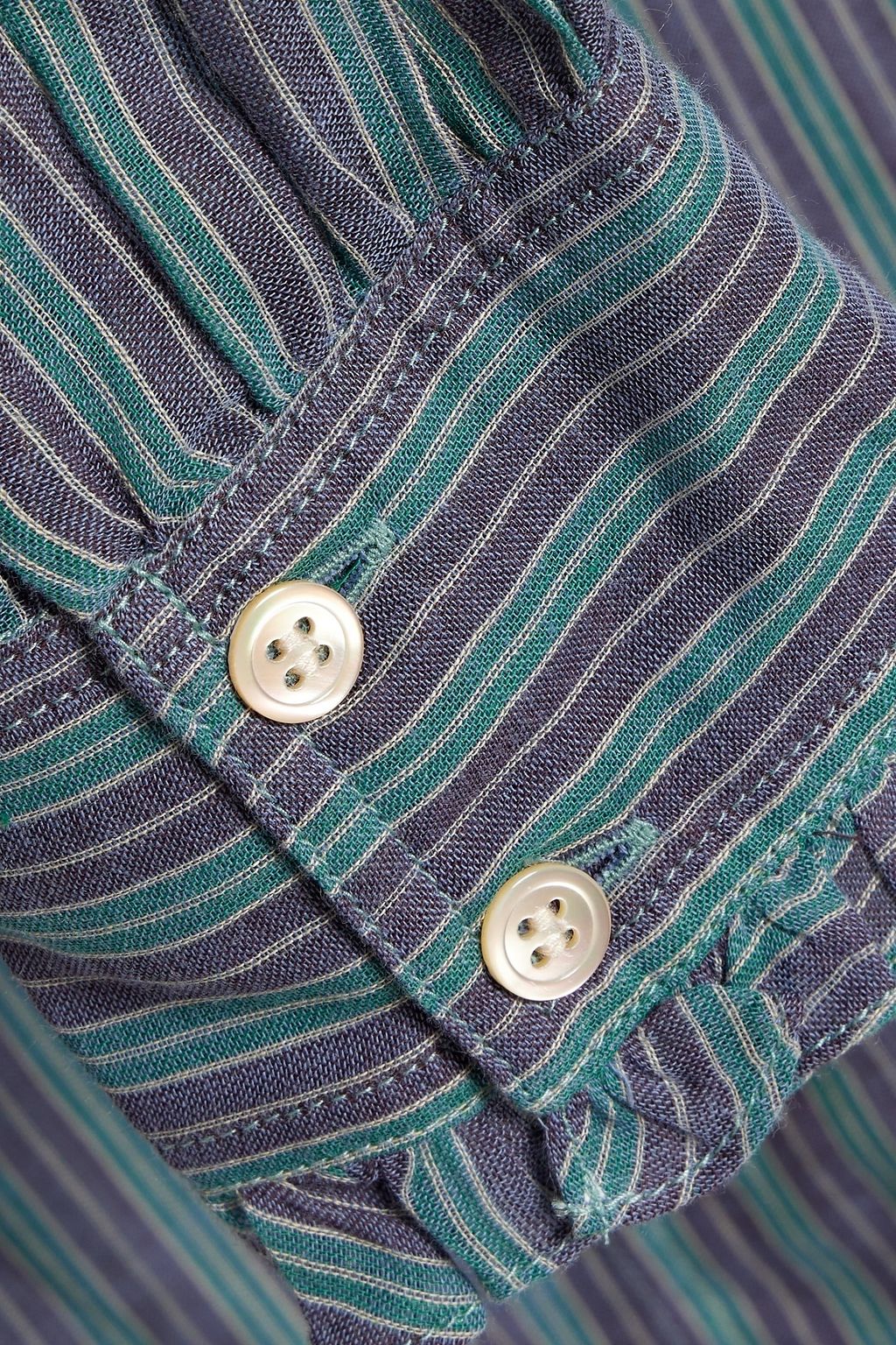 MARANT ÉTOILE Pamias ruffled striped cotton blouse