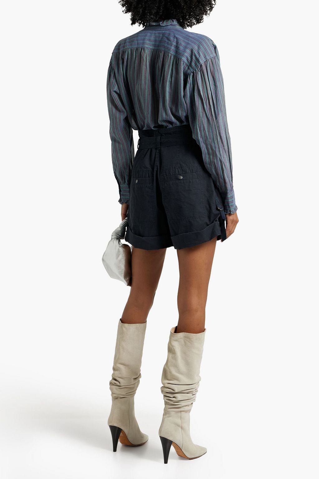 MARANT ÉTOILE Pamias ruffled striped cotton blouse