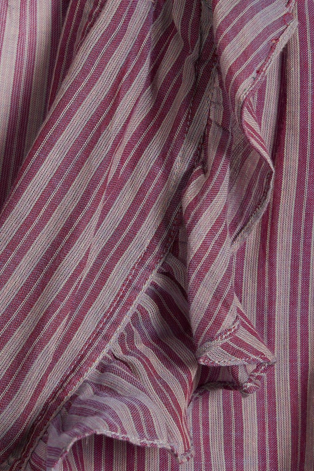 MARANT ÉTOILE Pamias ruffled striped cotton blouse