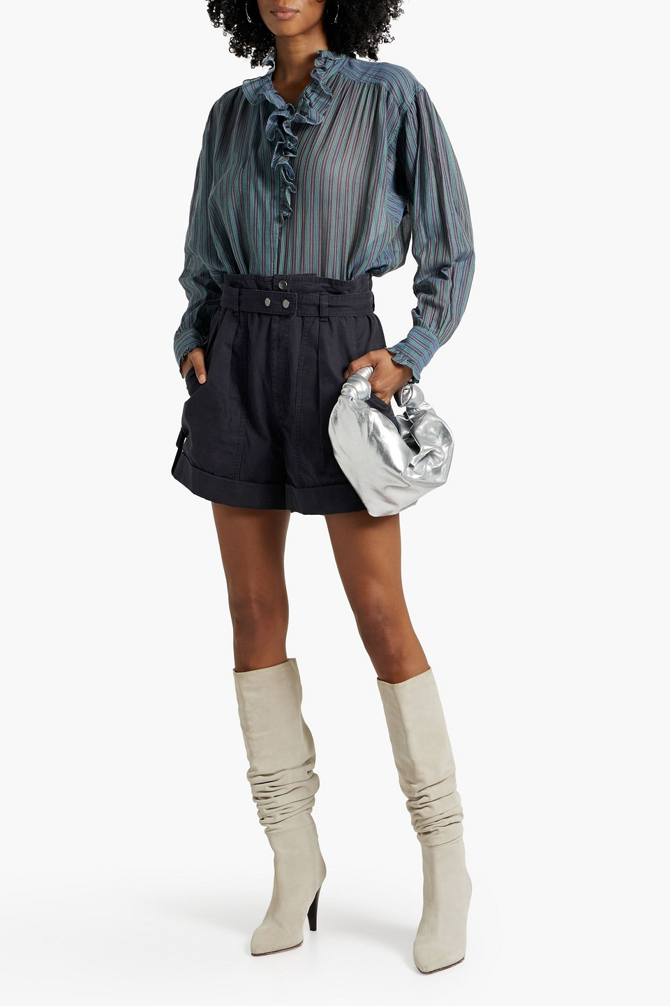ISABEL MARANT ÉTOILE KALOSCO BELTED COTTON SHORTS