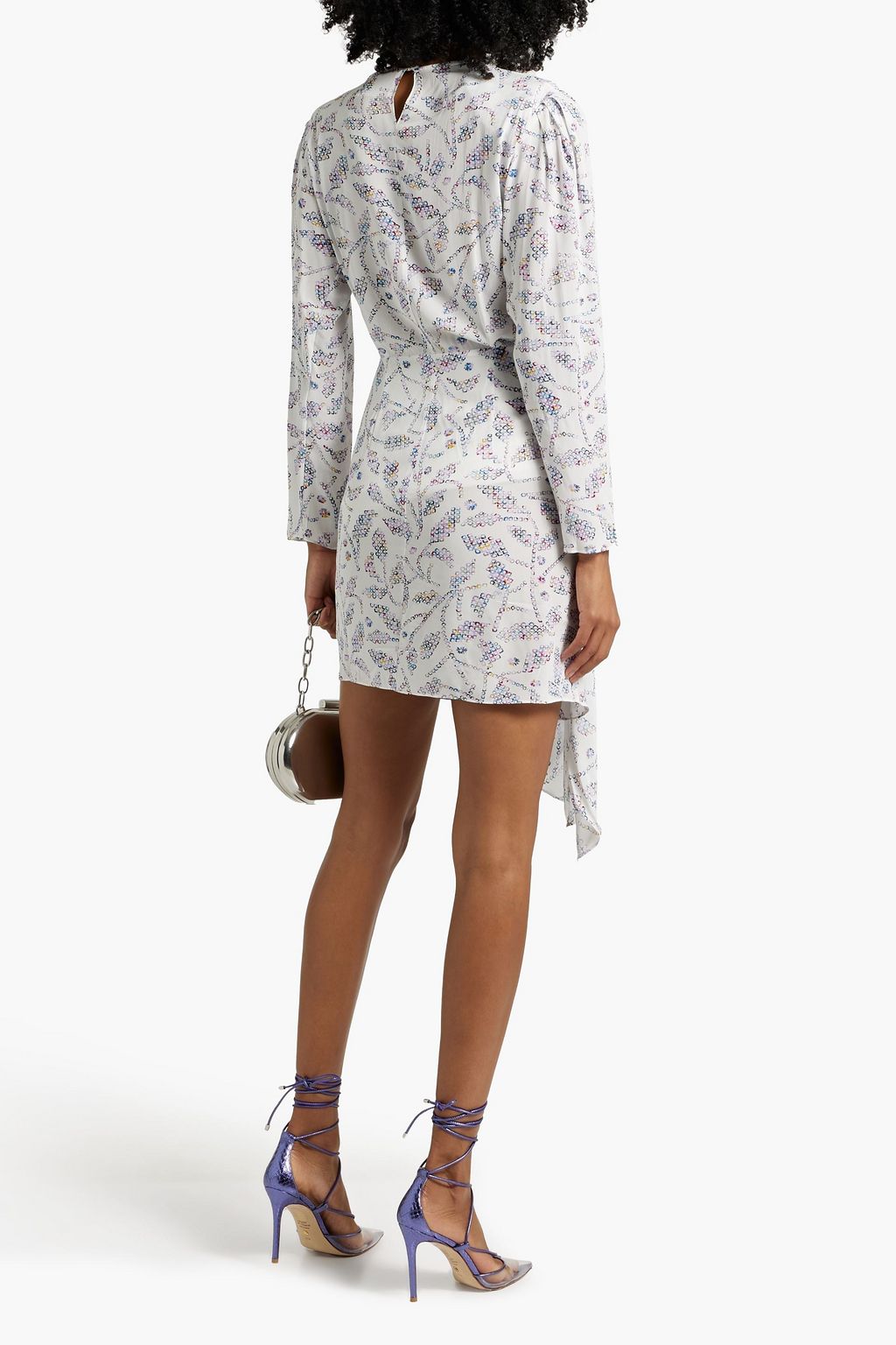 MARANT ÉTOILE Dulce draped printed crepe de chine mini dress