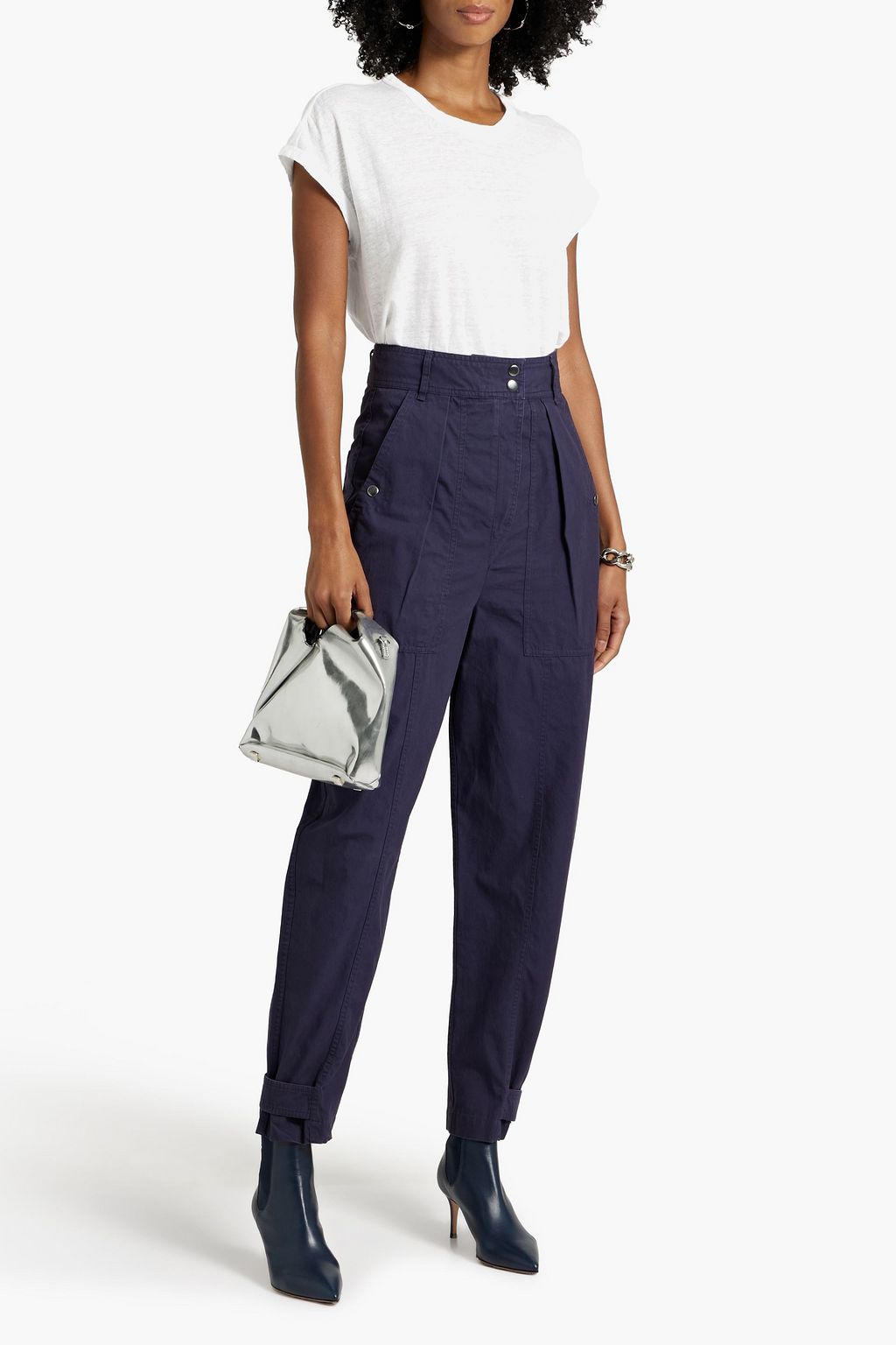MARANT ÉTOILE Kella asymmetric linen-jersey T-shirt