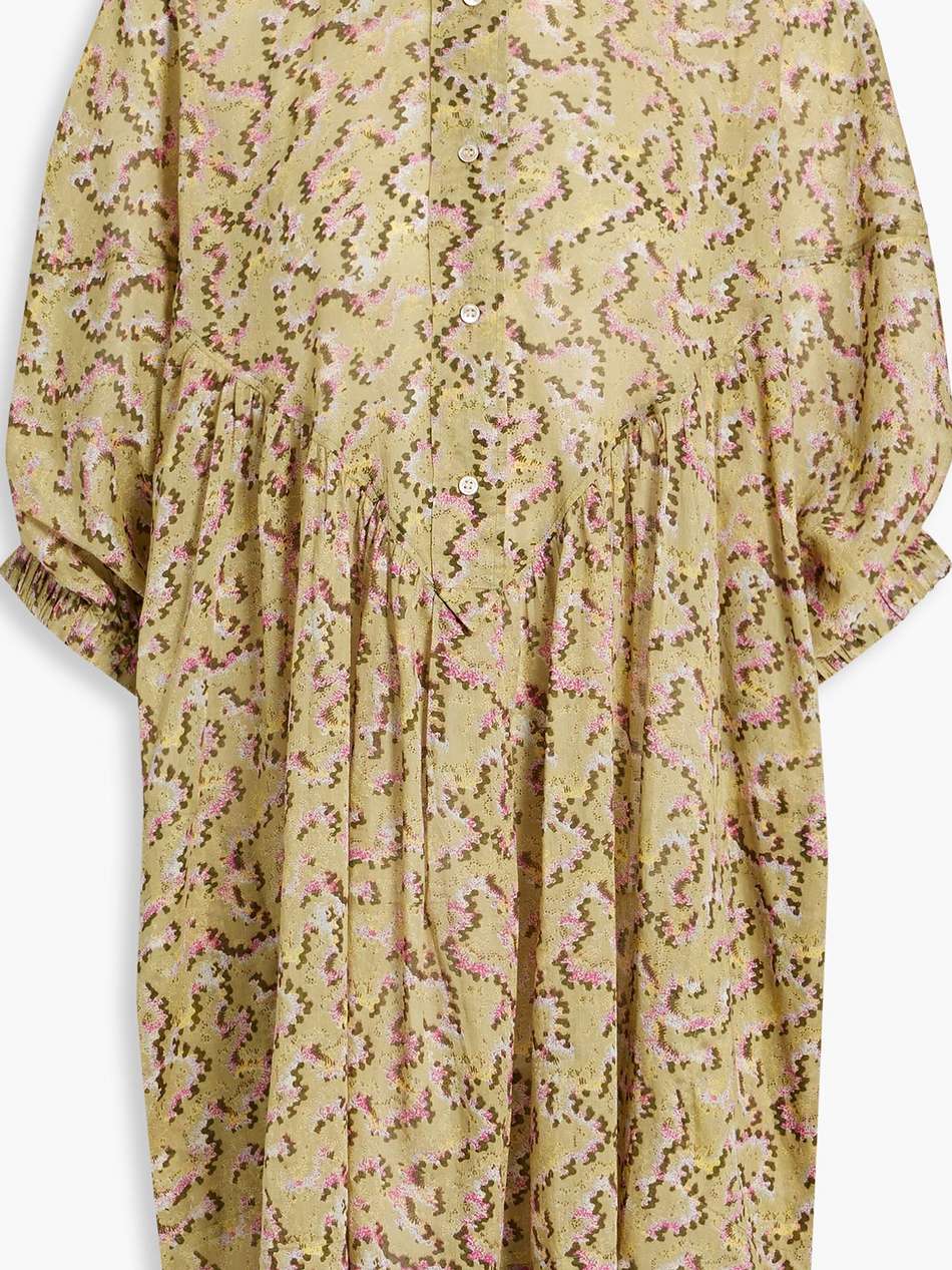 mazea printed cotton-gauze mini dress