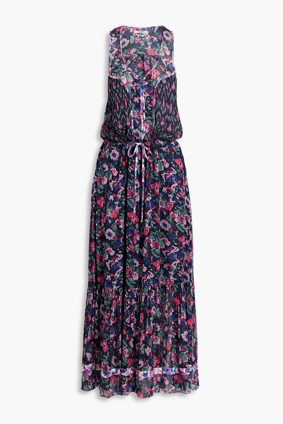 Isabel Marant Étoile Randia Floral-print Voile Midi Dress In Midnight Blue