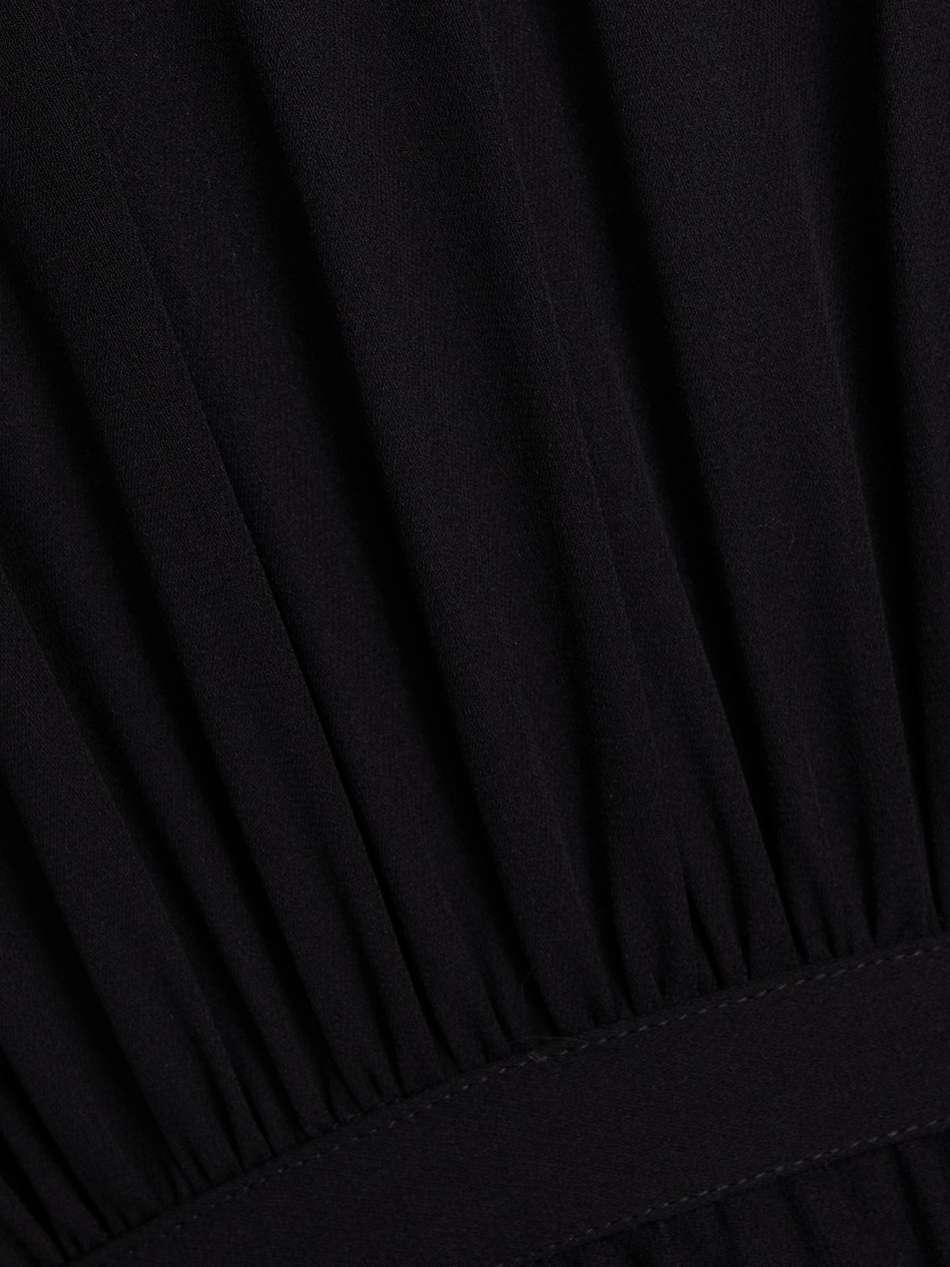 gathered silk-crepe midi dress