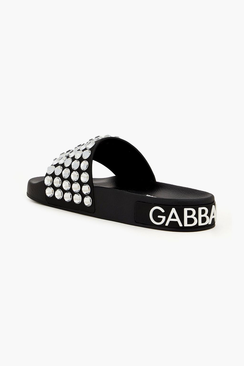DOLCE&GABBANA حذاء سلايد من الجلد مزين بالكريستال