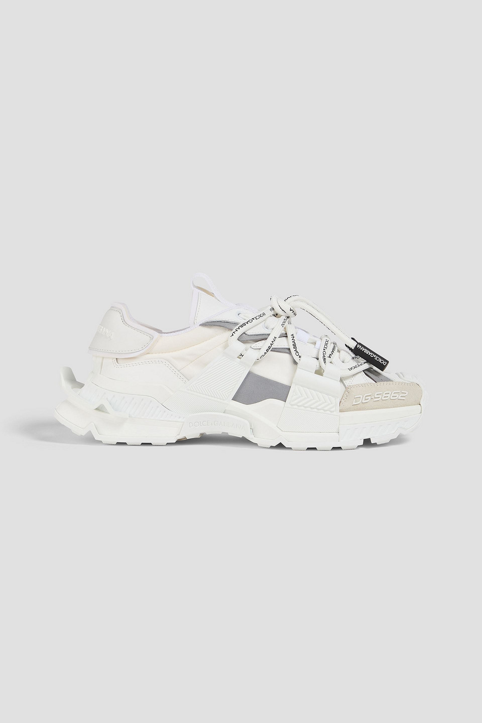 Dolce & Gabbana Leather-trimmed Shell Trainers In Grey