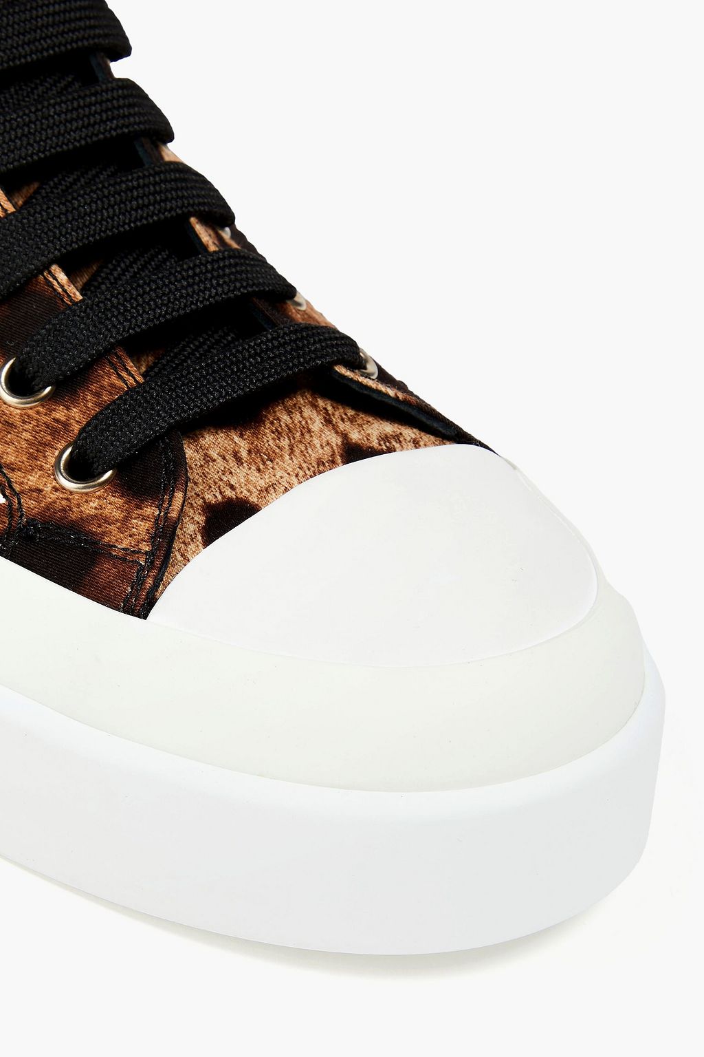 DOLCE&GABBANA Leopard-print twill high-top sneakers