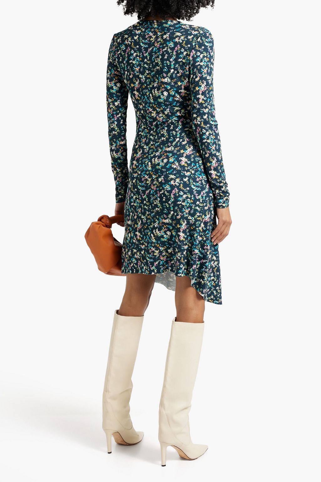 MARANT ÉTOILE Jadiya asymmetric printed stretch-jersey dress