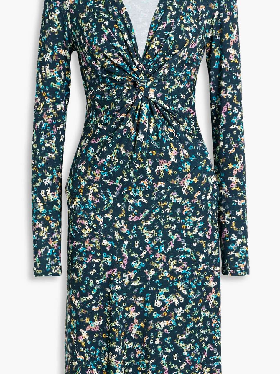 jadiya asymmetric printed stretch-jersey dress