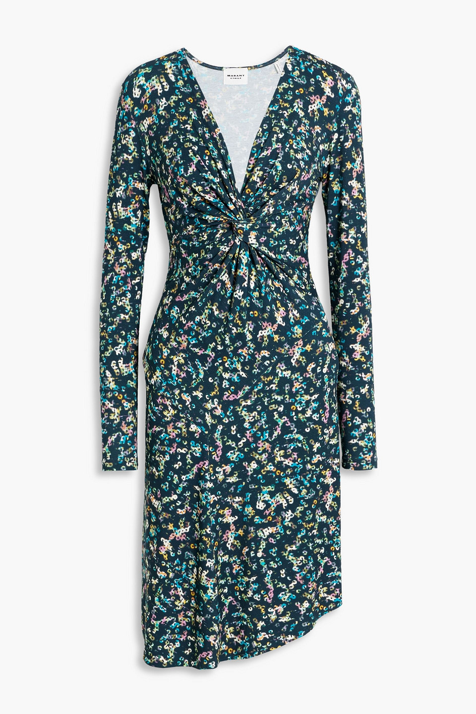 ISABEL MARANT ÉTOILE JADIYA ASYMMETRIC PRINTED STRETCH-JERSEY DRESS