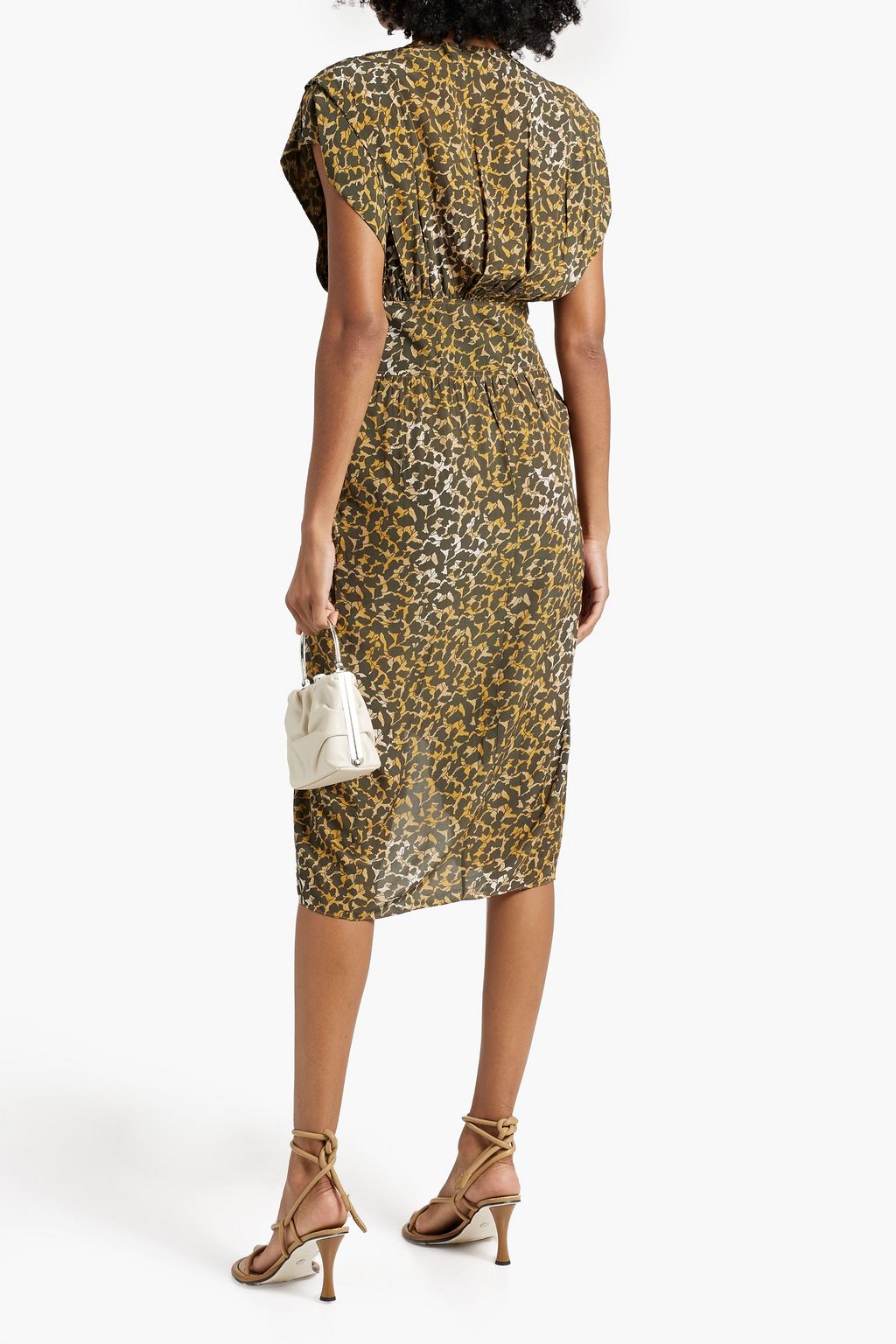 MARANT ÉTOILE Almeya pleated printed crepe midi dress