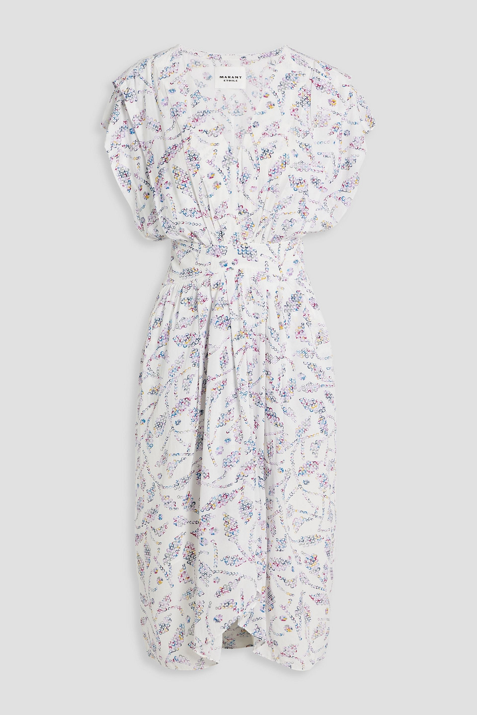 Isabel Marant Étoile Almeya Pleated Printed Crepe Midi Dress In White