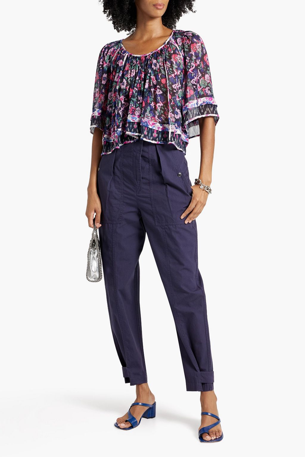 MARANT ÉTOILE Roxini ruffled floral-print crepe de chine blouse